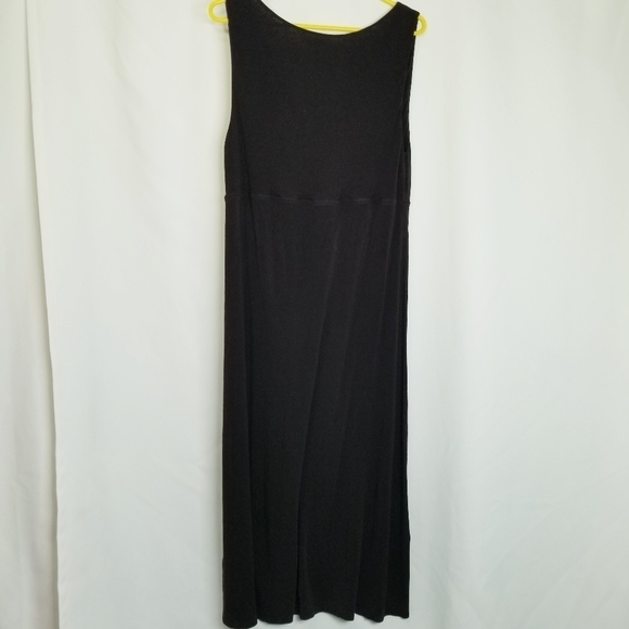 EILEEN FISHER Black Faux Wrap Tank Midi Dress Size Medium - Picture 6 of 13